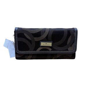 Minicci Women’s Brown Fabric Patterned With Multiple Compartments Clutch Wallet
